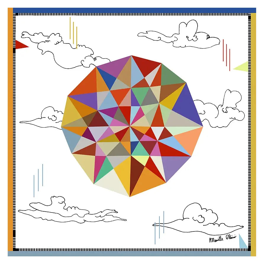 CLOUDS | Medium Silk Scarf Les Barbares